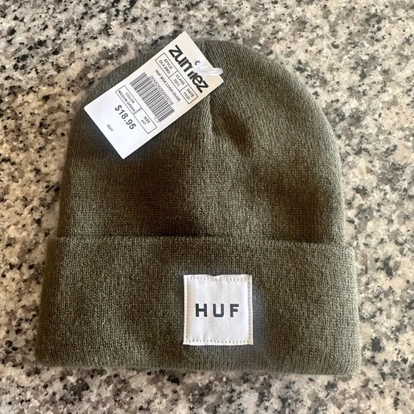 NWT HUF Olive Green Beanie - Picture 1 of 2